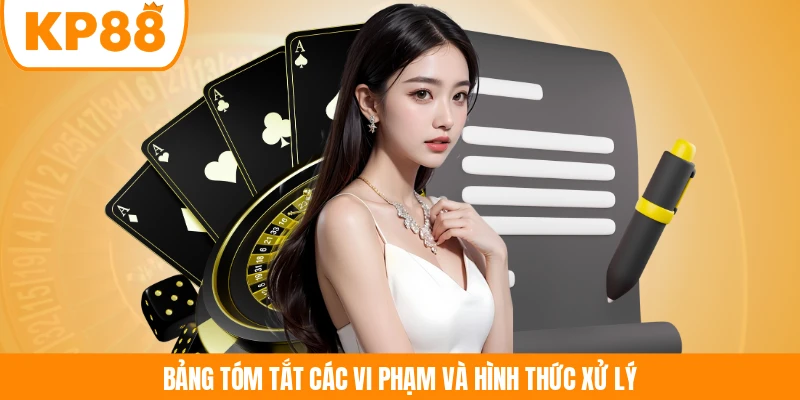 Bảng tóm tắt các vi phạm và hình thức xử lý